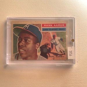 Authentic!! Hank Aaron 1956 Topps White Back Card #31